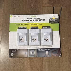Capstone 2‑in‑1 Night Light Power Failure LED 3‑Pack – New Sealed